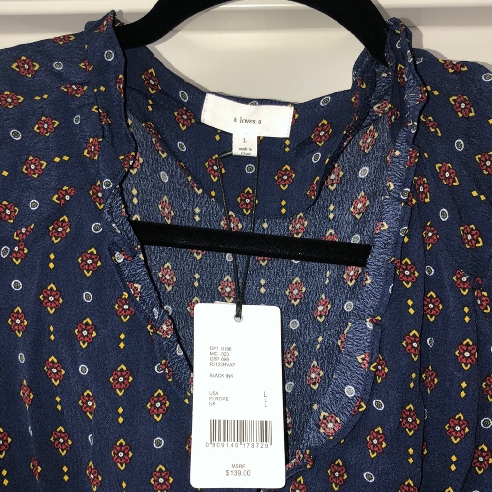 a loves a size Large navy button up midi dress